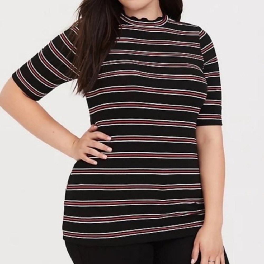 Torrid Striped Henley Top Size 2X